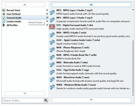 Select output format