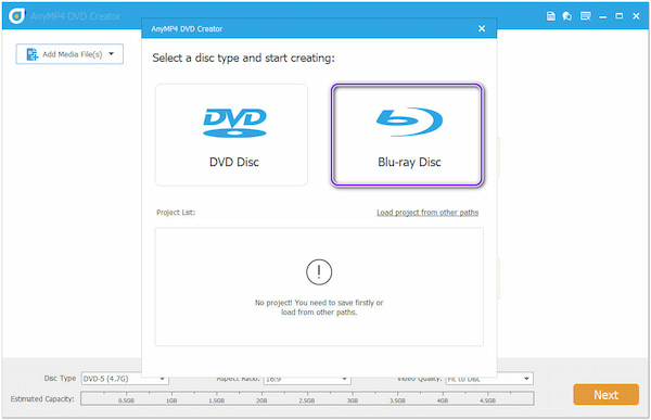 How to Burn a Blu Ray Movie AnyMP4 Load