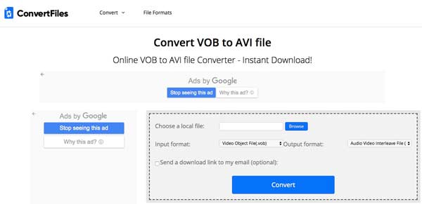 Online Convert VOB to AVI