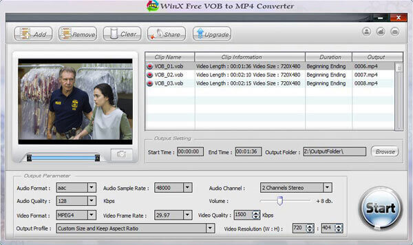  WinX Free VOB to MP4 Converter