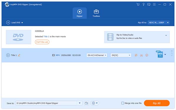 Click to view AnyMP4 DVD Ripper 6.1.32 screenshot