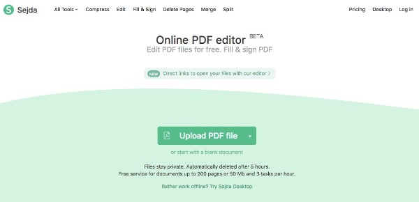 Edit a PDF File with Sejda Online PDF Editor