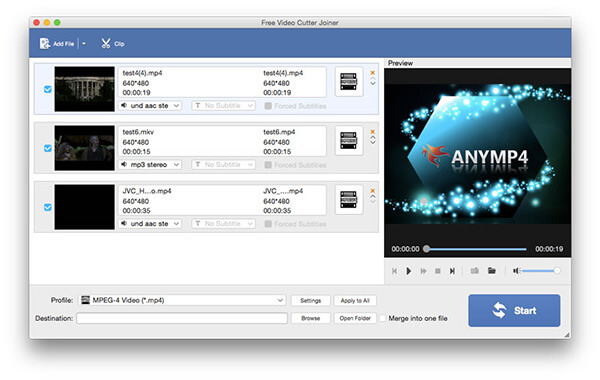 load videos to Free Video Cutter Joiner