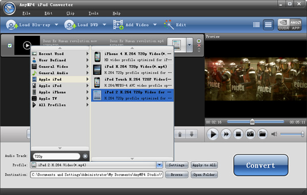 iPad Converter screen