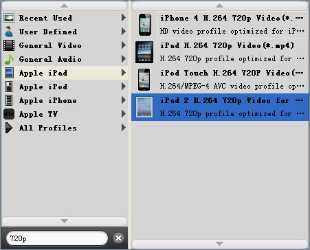 Choose HD MP4 profile