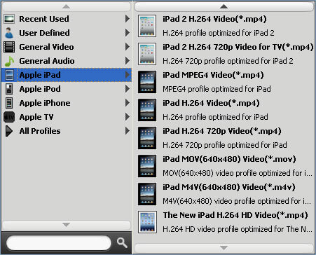Choose MP4 profile