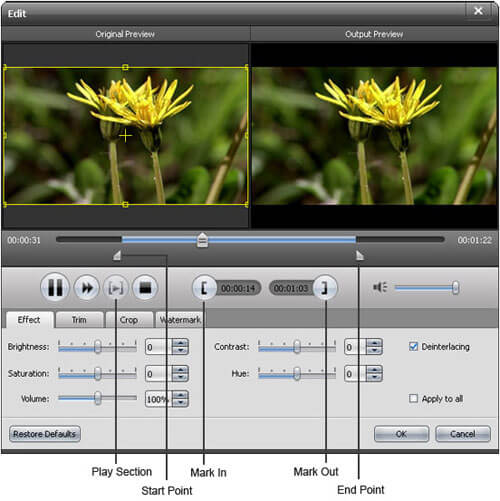 Edit video effect