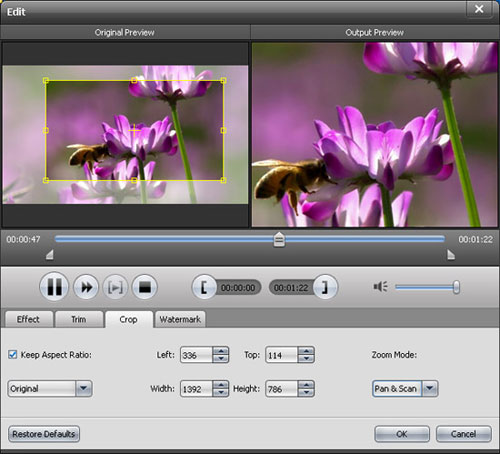 Crop video