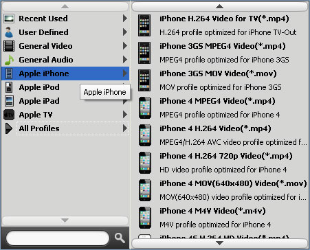 Choose MP4 profile