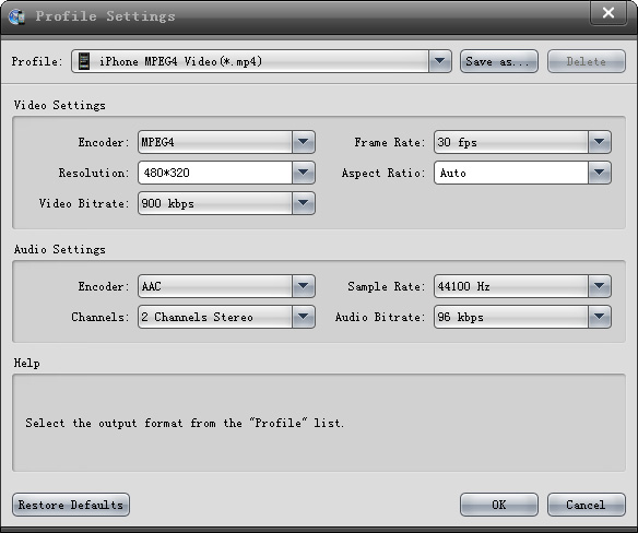 Set MP4 profile
