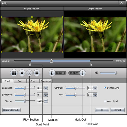 Edit video effect