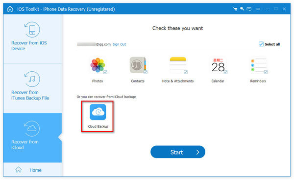 Choose Recover from iCloud Back Up