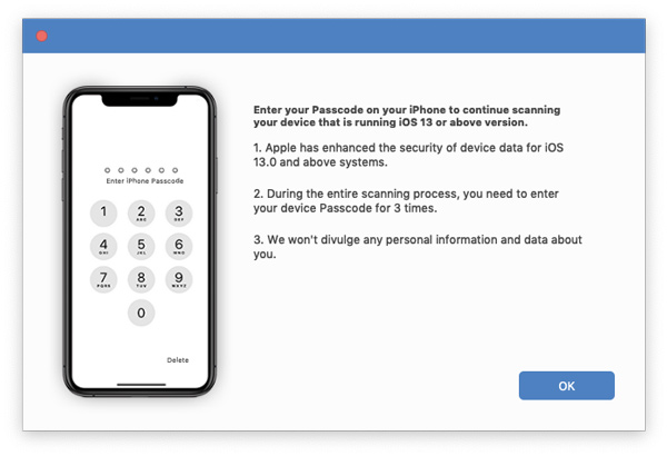 Enter iOS 13 Password