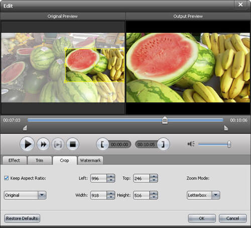 Crop video
