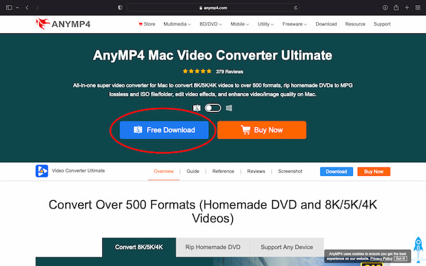 AnyMP4 Video Converter Interface