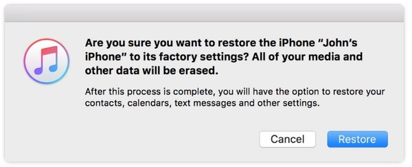 Restore iPhone to factory settings