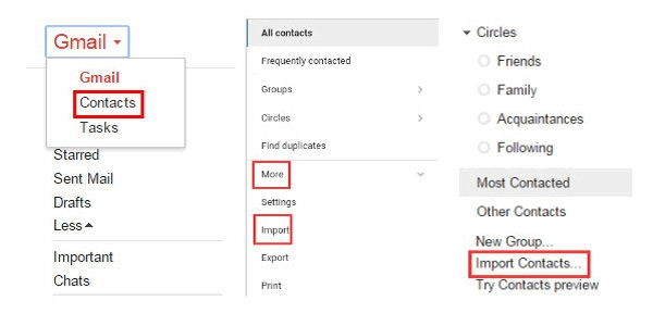 Gmail Import Contacts