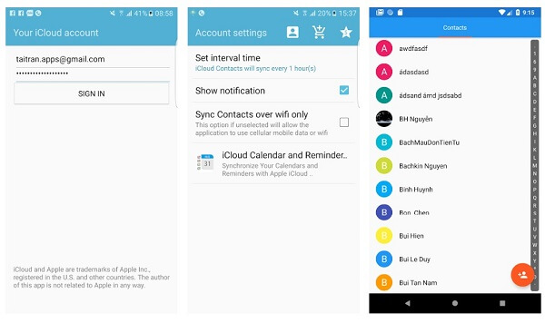 Sync cloud contacts