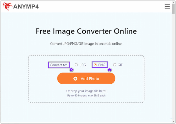 AnyMP4 Online Converter WEBP Convert To