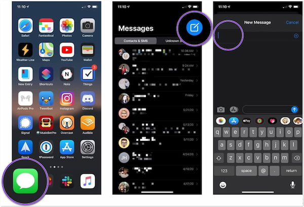 iPhone Add GIF to Text Message App