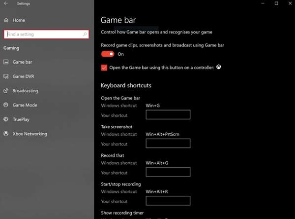 Windows 10 Game Bar