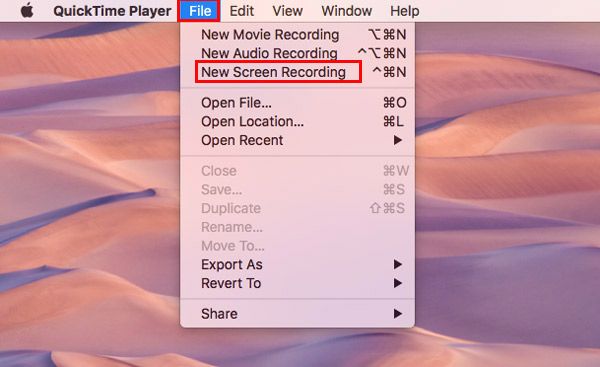 Select New Screen Recording