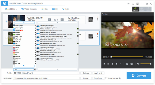 Video Converter screen