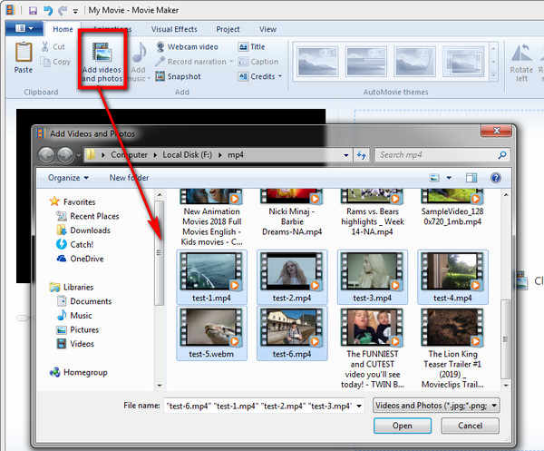 Add Videos Into Windows Movie Maker