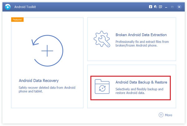 Scegli la funzione di backup e ripristino