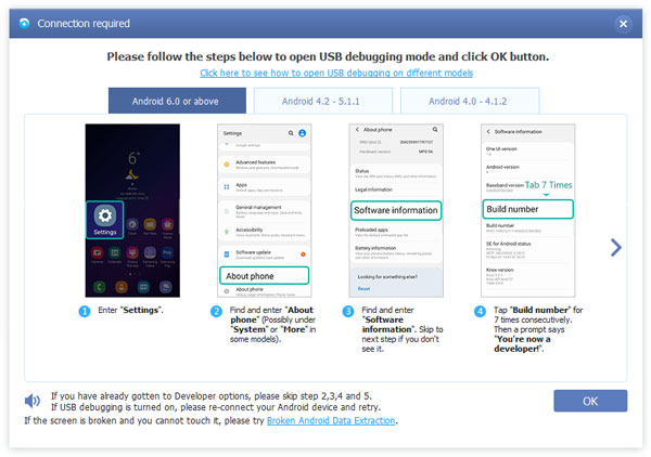 Abra o Modo de Depuração USB