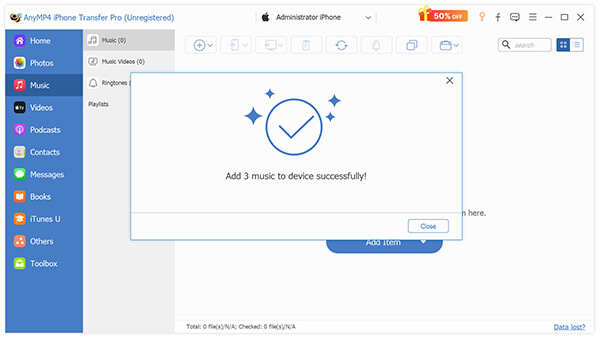 Add MP3 To Iphone In Anymp4 Iphone Transfer