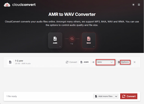Cloudconvert Import Amr