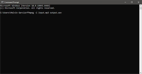 Run One Line Command In Ffmpeg