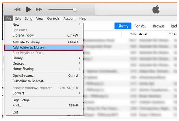 Добавить папку в библиотеку в iTunes