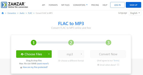 Upload Flac to Zamzar