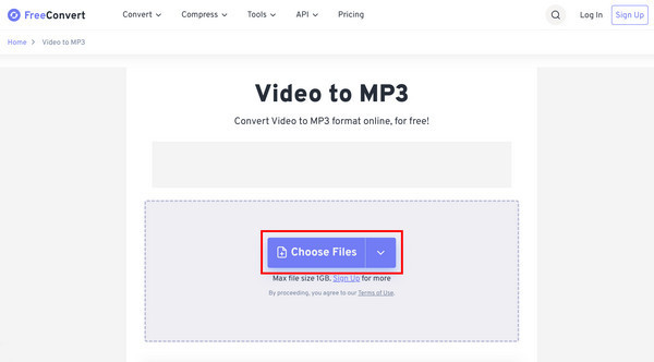 Перейдите на сайт Freeconvert и выберите файлы MVI.
