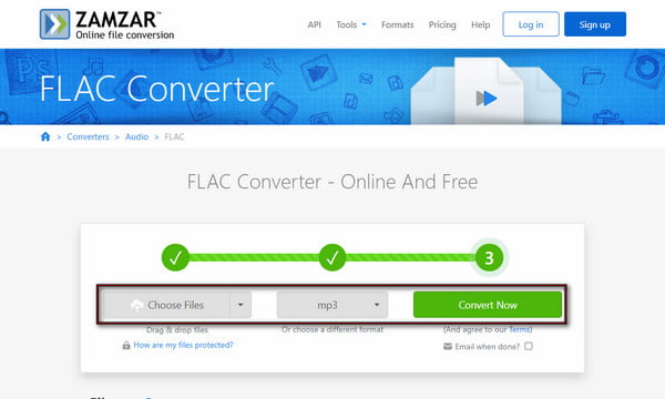 Konwertuj FLAC w Zamzar