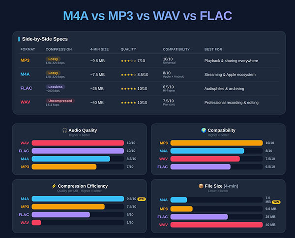 M4A Vs Mp3 Vs Wav Vs Flac