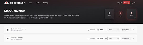 Output Mp3 Wav In Cloudconvert