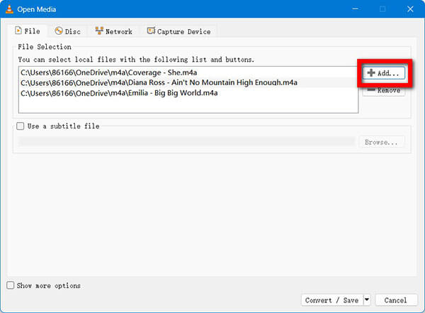 Vlc Add M4A Files