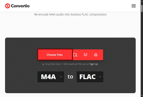 Upload M4A Files In Convertio
