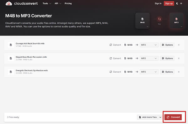 Convert M4B To MP3 In Cloudconvert