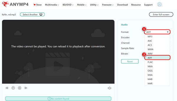 Select Aiff Output Format Anymp4 Online