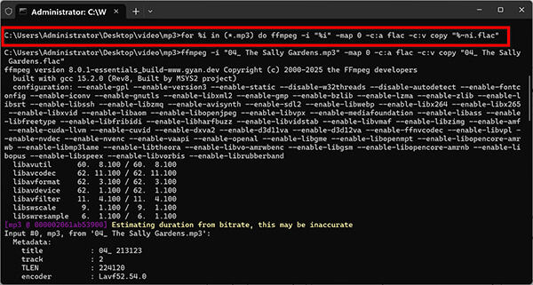 Convert Multiple Mp3 Files In Ffmpeg