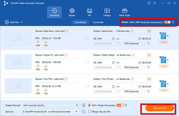 Convert Mp3 To Wav In Anymp4 Video Converter Ultimate