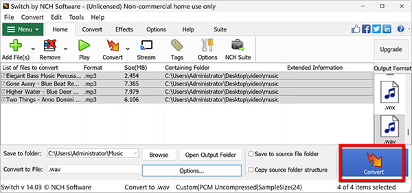 Convert Mp3 To Wav In Switch Audio Converter