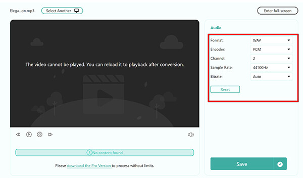 Output Wav In Anymp4 Free Online Audio Converter