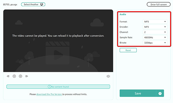 Select Mp3 Output In Anymp4 Free Audio Converter Online