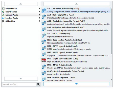 Imposta il formato di output