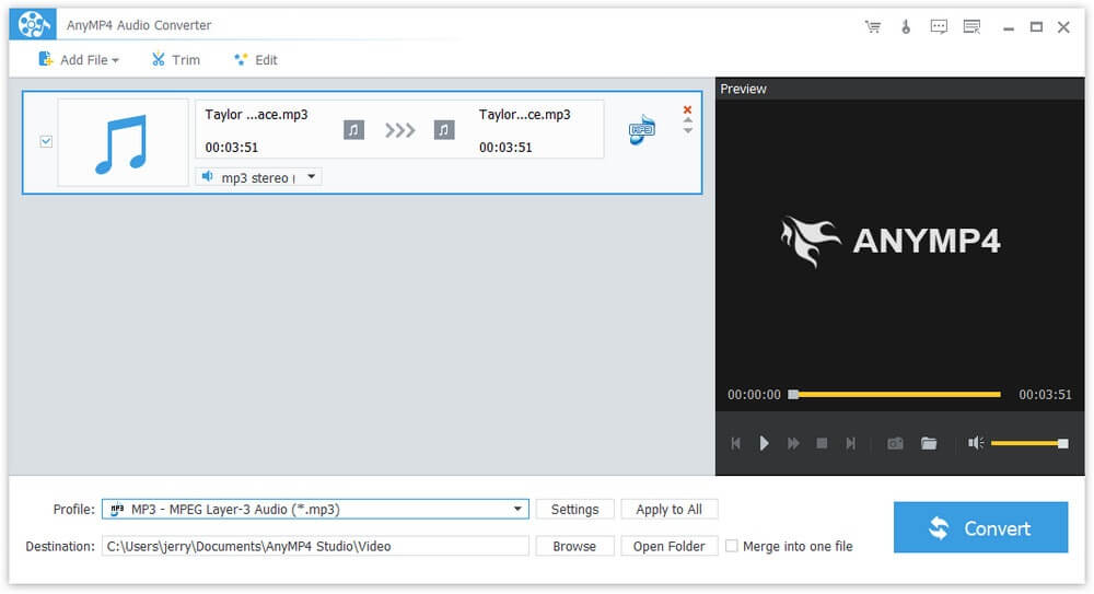 AnyMP4 Audio Converter screenshot